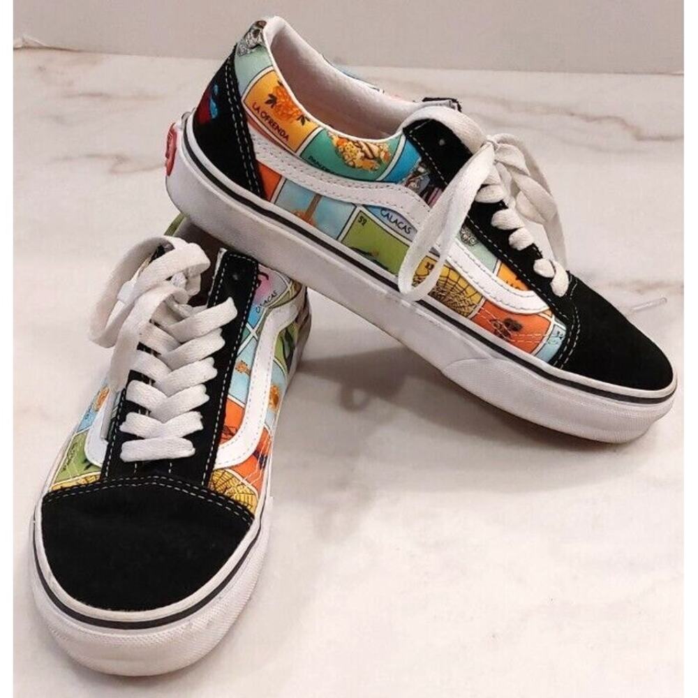 Vans "Loteria Old Skool" Sneakers (Multi/True White) Skate Women Sz 6 / Mens 4.5 - Picture 2 of 8